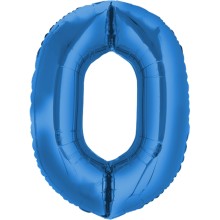Folienballons Zahl - Freie Zahlwahl - Blau 66-86 cm, Zahl: 