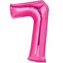 Folienballon - Freie Zahlwahl - Pink 66-86 cm, Zahl: 7