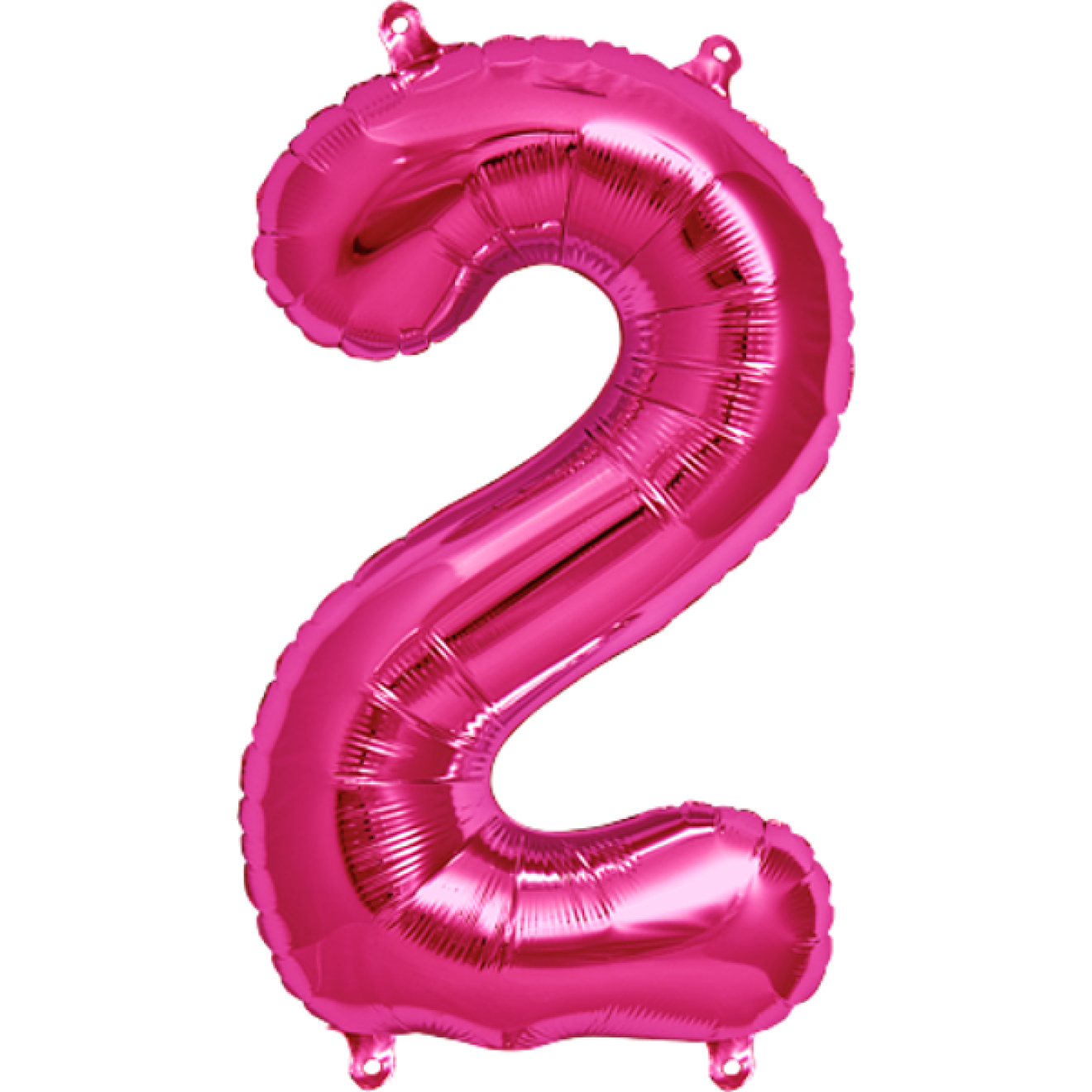 Folienballon Zahl - 2 - Pink 40 cm
