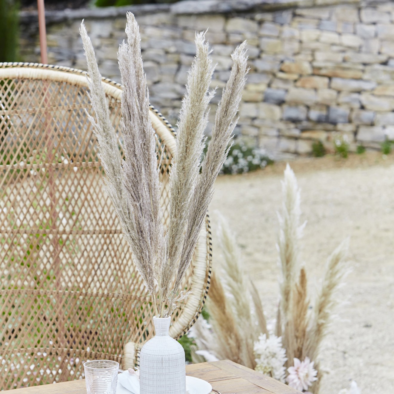 5 Decoations - Pampas Grass - Natural Tones