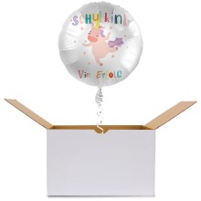 Folienballons Ø 45 cm - Schulkind Einhorn - Viel Erfolg