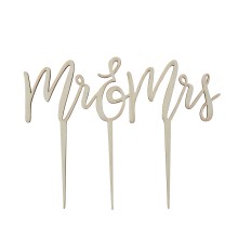 Cake Topper - Wooden - Mr & Mrs