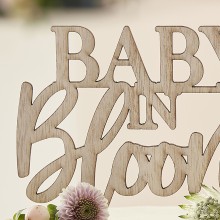 1 Cake Topper - Wooden Baby in bloom