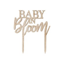 1 Cake Topper - Wooden Baby in bloom