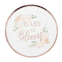 8 Plate - Floral Baby in Bloom - Foiled