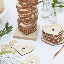 86 Guest Book - Wooden stacking heart Guest Book