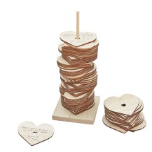 86 Guest Book - Wooden stacking heart Guest Book