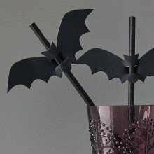 16 Paper Straw - Bat Flag