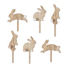 Cupcake Toppers - Jumping Bunnies - Wooden