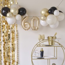 Balloon Bunting - 60 - Nude, Cream, Black, Champagne Chrome