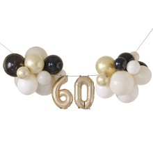 Balloon Bunting - 60 - Nude, Cream, Black, Champagne Chrome