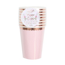 8 Paper Cups - Cup - Polka Dot - Rose Gold