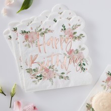 16 Paper Napkins - Happy Birthday