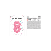 1 Ballon XXL - Zahl 8 - Rosa