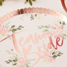 8 Paper Plates - Foiled - Rose Gold Floral