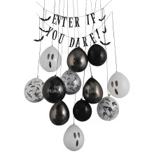 Balloon Door Kit - Enter If you Dare Bunting with Balloons - Black