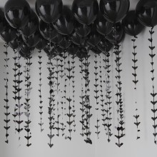 Balloon Ceiling Kit - Black Balloons with Bat Shape Tails