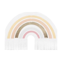 16 Paper Napkins - Rainbow Napkin Fringe