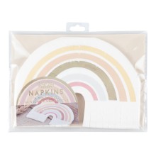 16 Paper Napkins - Rainbow Napkin Fringe