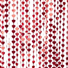 1 Backdrop - Red Heart Fringe Curtain