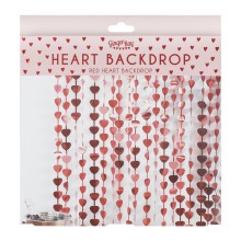 1 Backdrop - Red Heart Fringe Curtain