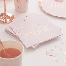 16 Rose Gold foiled pink napkins