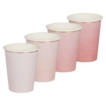 8 Ombre Pink & Rose Gold Foil Cups