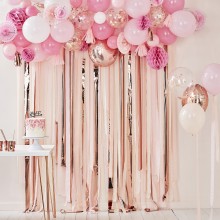 16 Rose Gold Foiled Peach Ombre Fringe Napkin