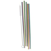 1 rainbow stainless steel straws