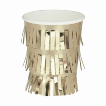 8 Cups - Gold foil fringe cups