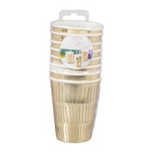 8 Cups - Gold foil fringe cups