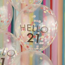 5 Balloons Hello 21 Milestone - Brights