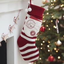 1 Stocking - Knitted Stocking with Pocket for Letter from Santa