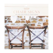 2 Chair Signs - Mr and Mrs Acrylic Chair Signs