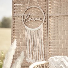 1 Hanging Hoop - Wooden Love Hoop with Macrame