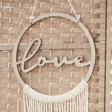 1 Hanging Hoop - Wooden Love Hoop with Macrame