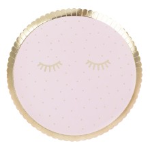 8 Gold Foiled and Pink Eye Mask Shaped Plate