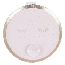 8 Gold Foiled and Pink Eye Mask Shaped Plate