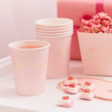 8 Gold Foiled andd Pink Sleepy Eyes Paper Cup