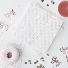 16 Paper Napkins - Napkin - Rose Gold