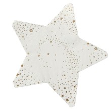 16 Paper Napkins - Star Shaped - Gold Foiled