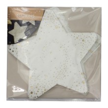 16 Paper Napkins - Star Shaped - Gold Foiled