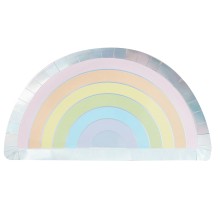 8 Paper Plates - Rainbow - Foiled