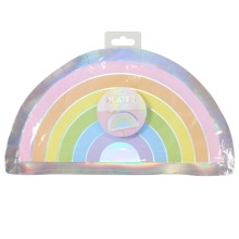 8 Paper Plates - Rainbow - Foiled