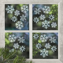 24 Snowflake Window Stickers