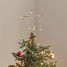 1 Tree Topper - Gold Wire Star with Lights