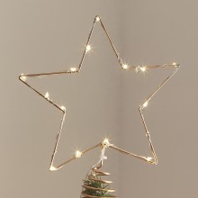 1 Tree Topper - Gold Wire Star with Lights