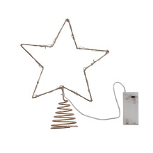 1 Tree Topper - Gold Wire Star with Lights