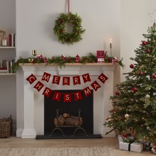 6 Place Cards - Red Bauble with Holly Leaves