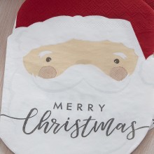 16 Paper Napkins - Santa Shaped